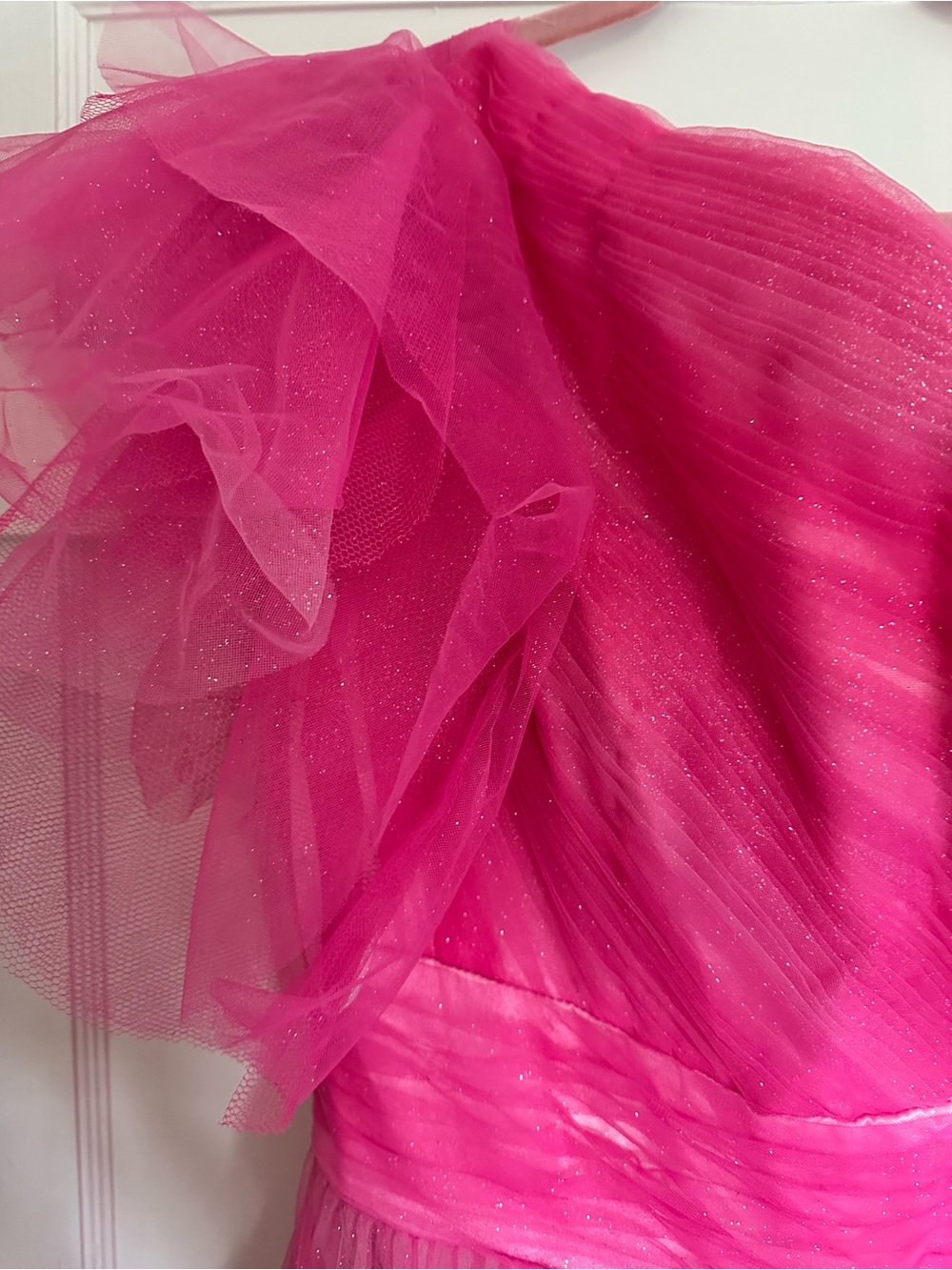 Mac Duggal Pink Ombre Sparkle Tulle Gown - Picture 6 of 6